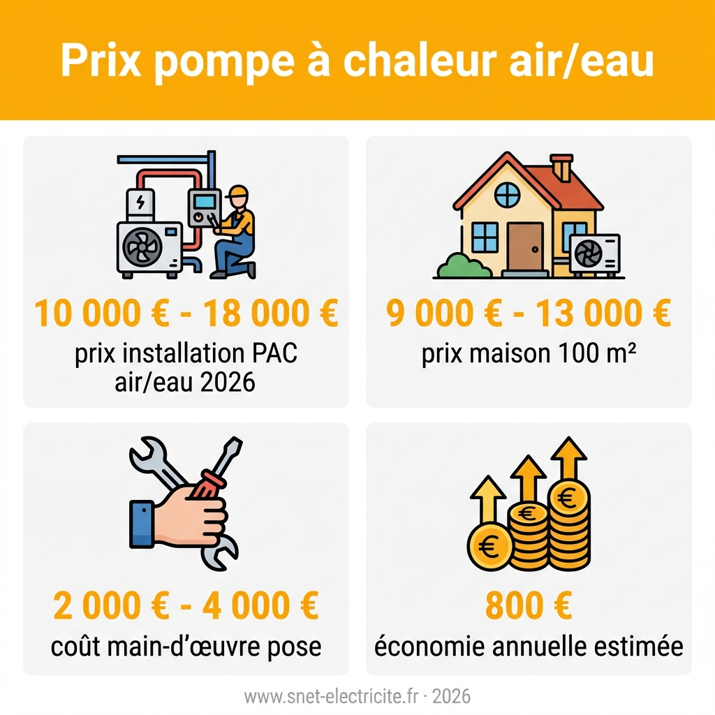 Infographie — prix pompe à chaleur air/eau
