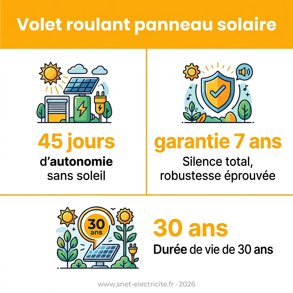 Infographie — volet roulant panneau solaire